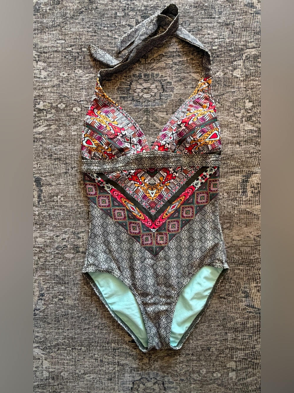Prana Multicolor Patterned One-Piece Swimsuit
